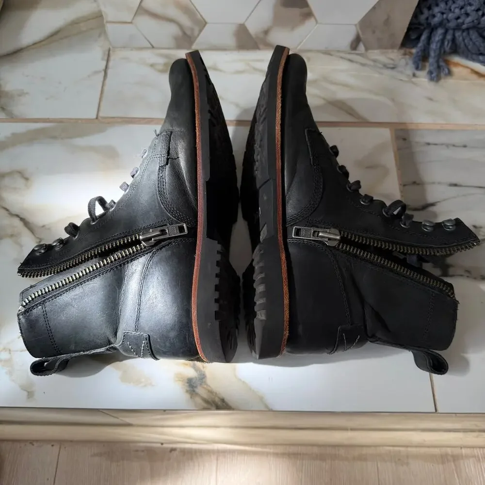 Timberland Men's Kendrick Black‎ Leather Chukka Boots Size 8 Side Zip Waterproof